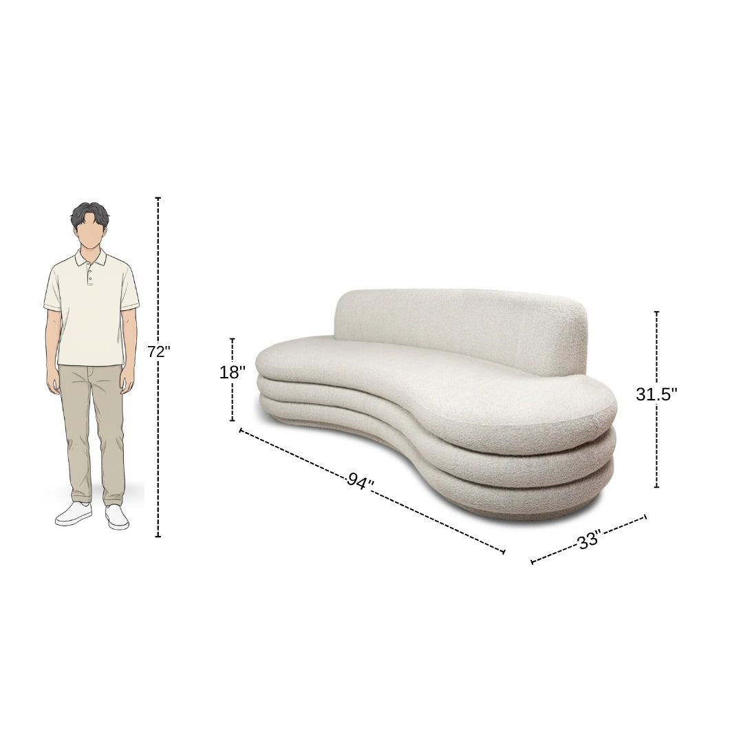 4 Seater WaveLayer Modern Curved Sofa