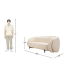 4 Seater Beige Contemporary Curve Lounge Sofa