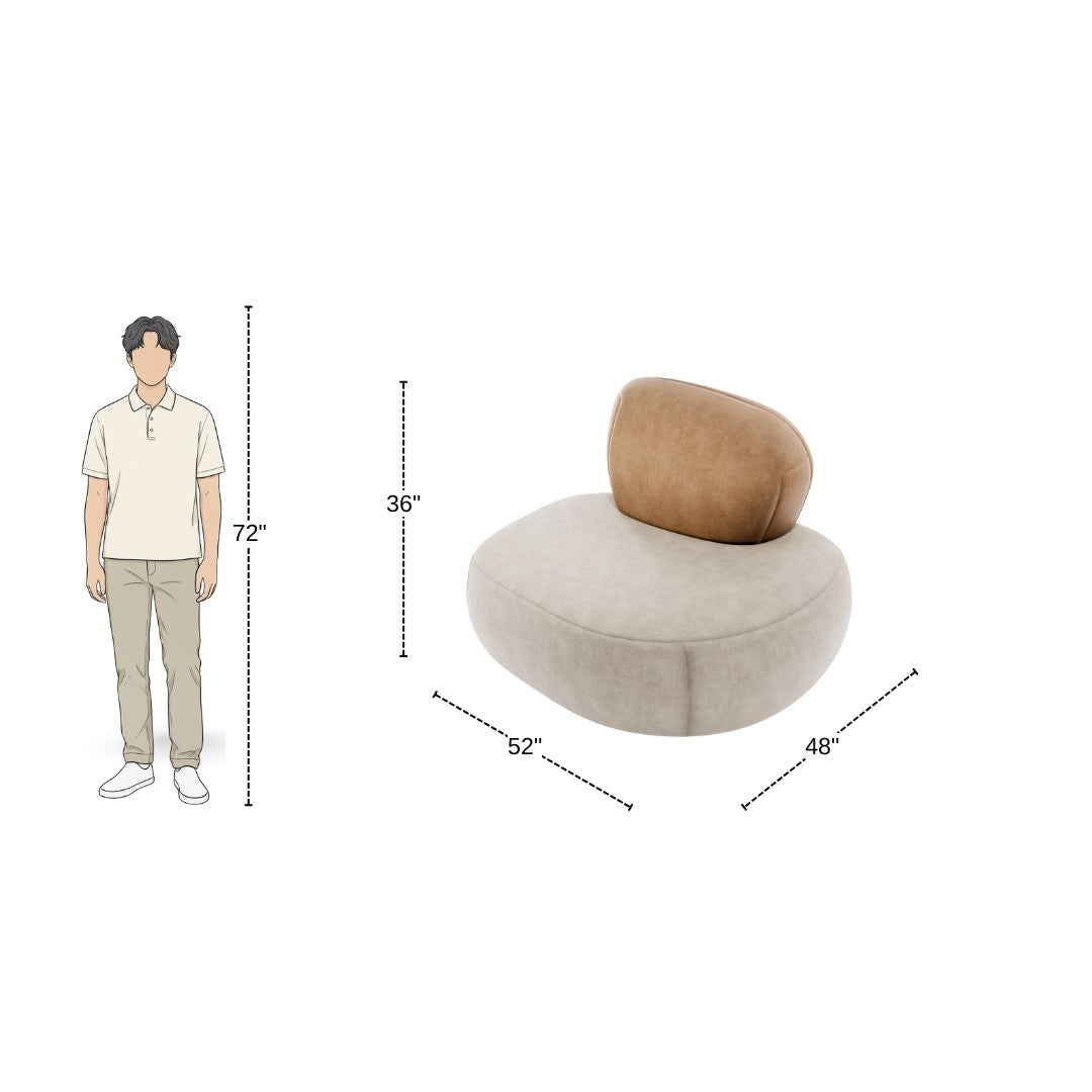 Minimalist Pebble Shaped Accent Sofa Chair
