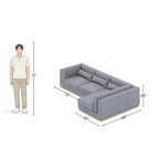 4 Seater L-Shaped Modern Grey Sofa