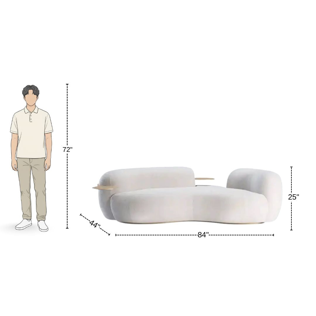 3 Seater Halo Wave Upholstered Curved Sofa