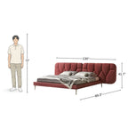 Rose Velvet Luxe Bed With Solid Headboard