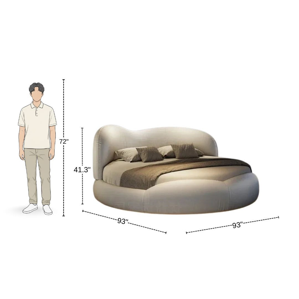 Luxe Round Comfort Bed with Solid Headboard