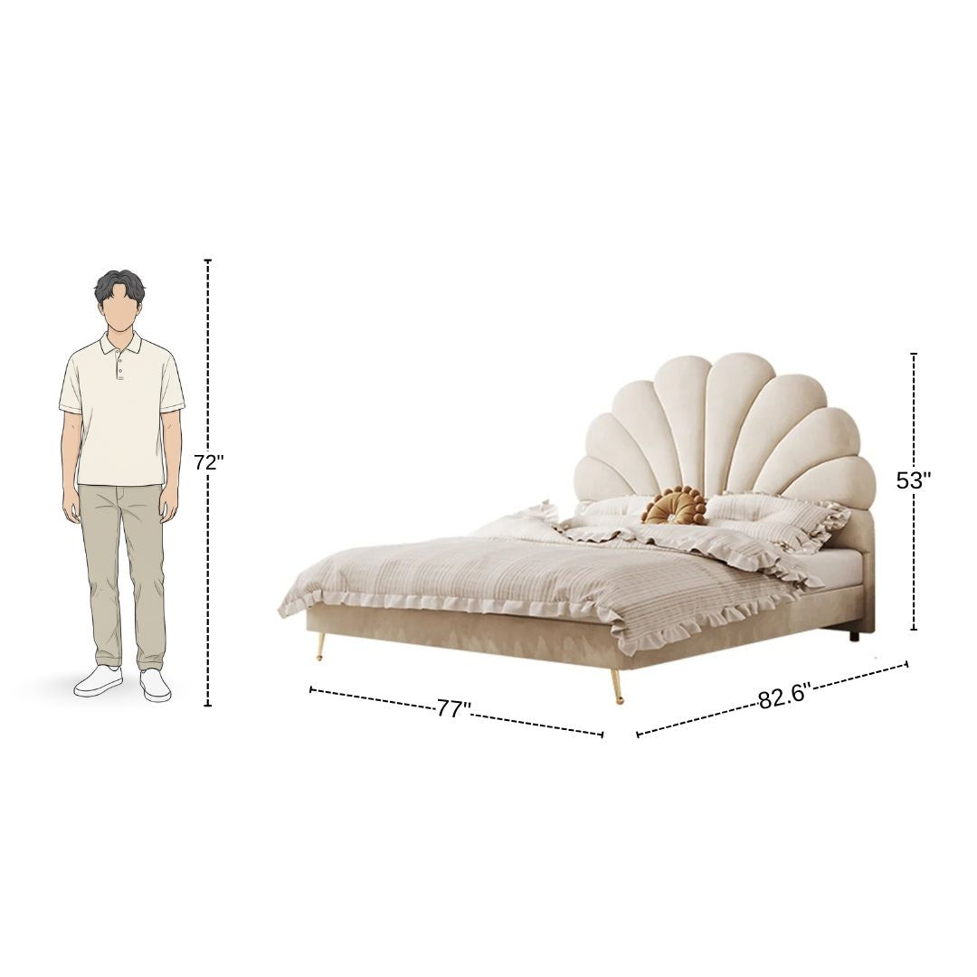 Luxe Comfort Bed with Celeste Shell Headboard