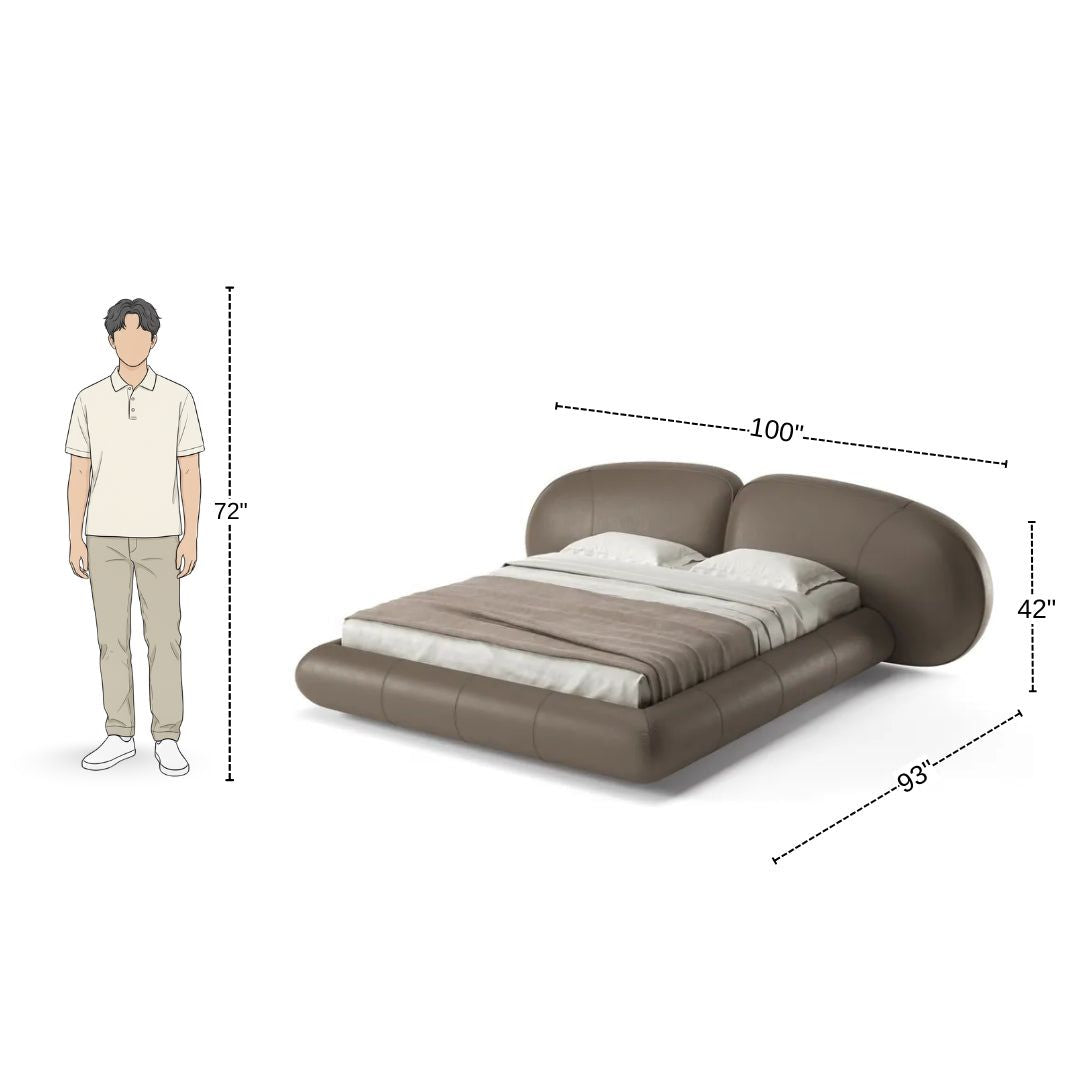 Cloudform Luxe Upholstered Bed with Rounded Headboard