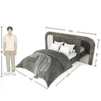 Modern King-Size Double Bed with Solid Headboard