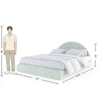 Modern Sunrise King-Size Green Bed with Hydraulic Storage