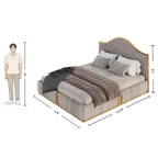 King-Size Bed With Hydraulic Storage & Round Velvet Upholstery