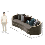 3 Seater Chocolate Tan Curved Sofa