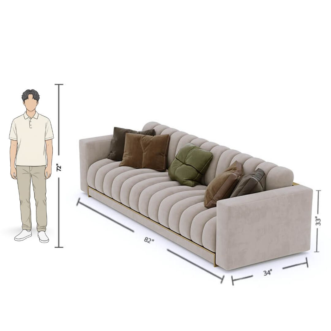 4 Seater Modern Sofa With Extra Cushioned Fabric