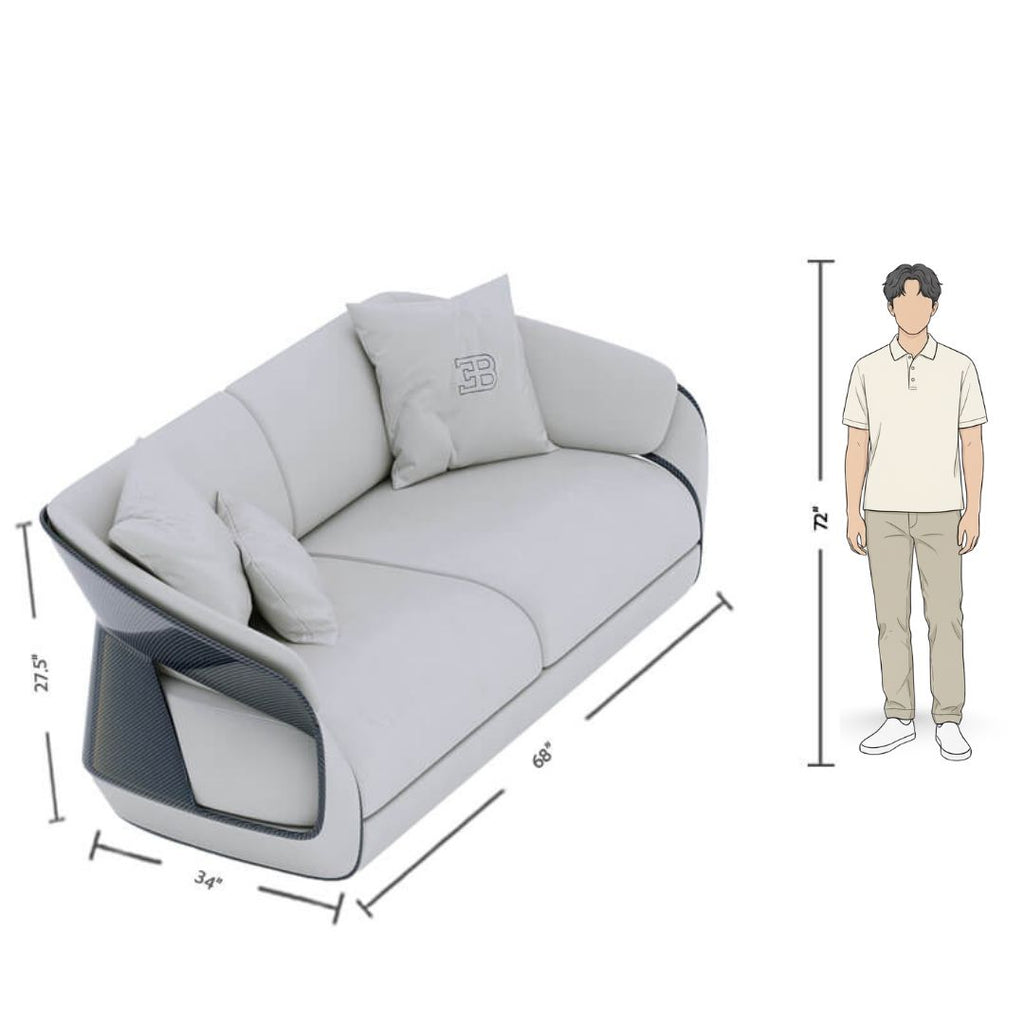 Modern AeroSpace 2-Seater Luxury Sofa in Dual Tone