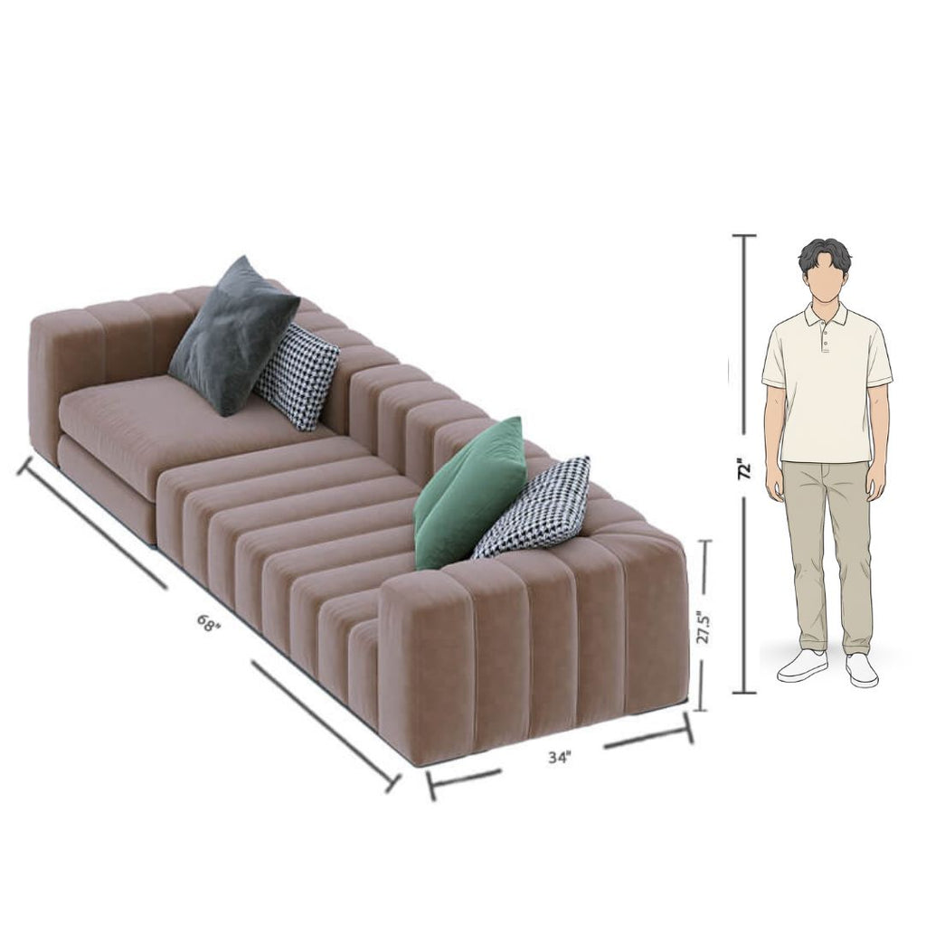 4 Seater Chocolate Brown Sofa