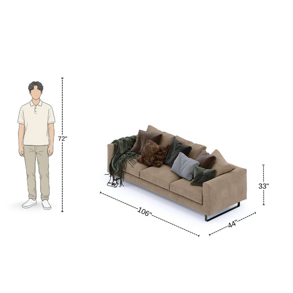3 Seater Modern Light Brown Sofa
