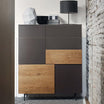 Modern Oak Italian Grey Sideboard Compartment