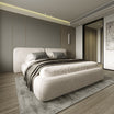 Fully Upholstered Modern Snow Grey King-Size Bed With Hydraulic Storage