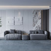Stylish 4 Seater Cool Grey Sofa With Movable Center Unit