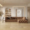 4 Seater L-Shaped Brown Sofa