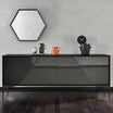 Modern Grey Wooden TV Unit With Cabinets