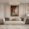 4 Seater Modern Italian Leather White Spill-Proof Sofa