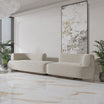 5 Seater Modern White Sofa With Curvy Backrest