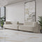 3 Seater Modern White Sofa With Curvy Backrest