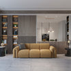 3 Seater Italian Inspired Mustard Yellow Sofa
