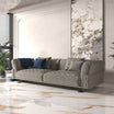 3 Seater Grey Sofa With Premium Leather Touch