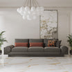 3 Seater Space Grey Sofa With Round Armrests