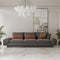 3 Seater Space Grey Sofa With Round Armrests