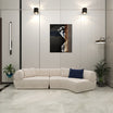 4 Seater Modern Curved Sectional White Sofa