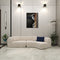 4 Seater Modern Curved White Sofa