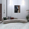 4 Seater Modern Light Grey Curved Sofa