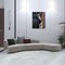 4 Seater Modern Light Grey Curved Sofa