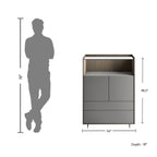 Modern Grey Storage Unit With Shelf & Drawer