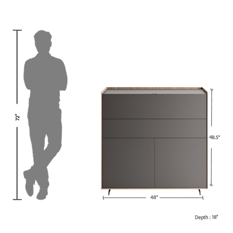 Multipurpose Grey Storage Cabinet With Drawer